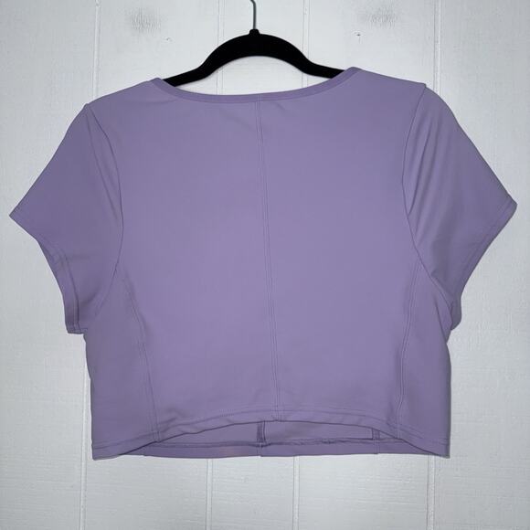 Offline Aerie Women’s Goals Athletic Crop Top Shelf Bra V Neck Purple Size XL - Picture 2 of 7